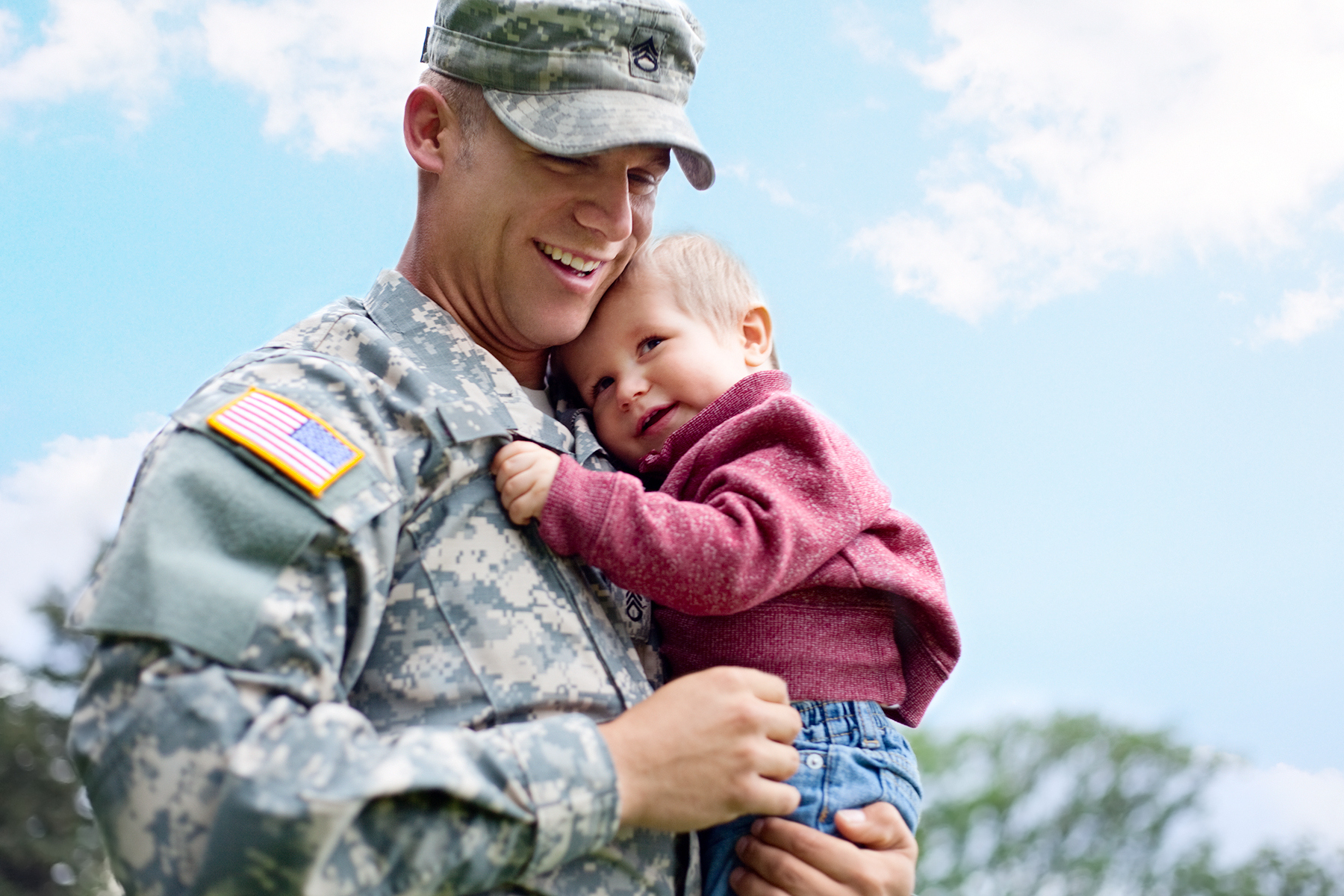 soldier with child